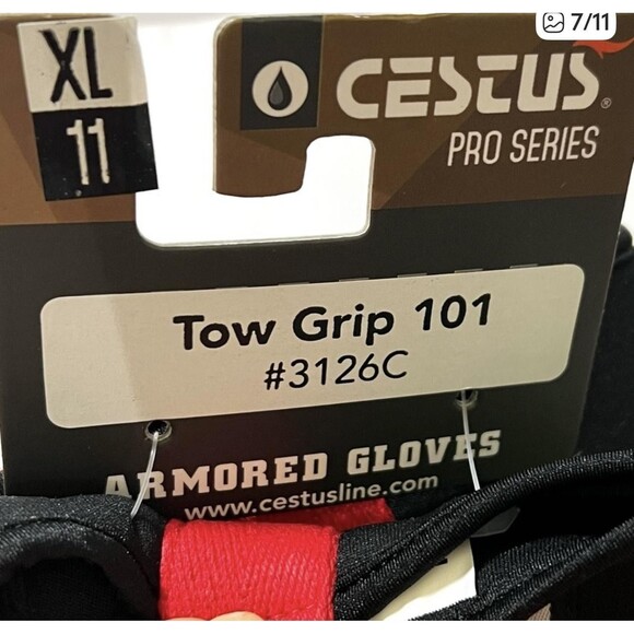 Cestus Tow Grip 101 Work Gloves Mens XL 11 Orange Green TPR Impact ProSeries PPE - Picture 6 of 11